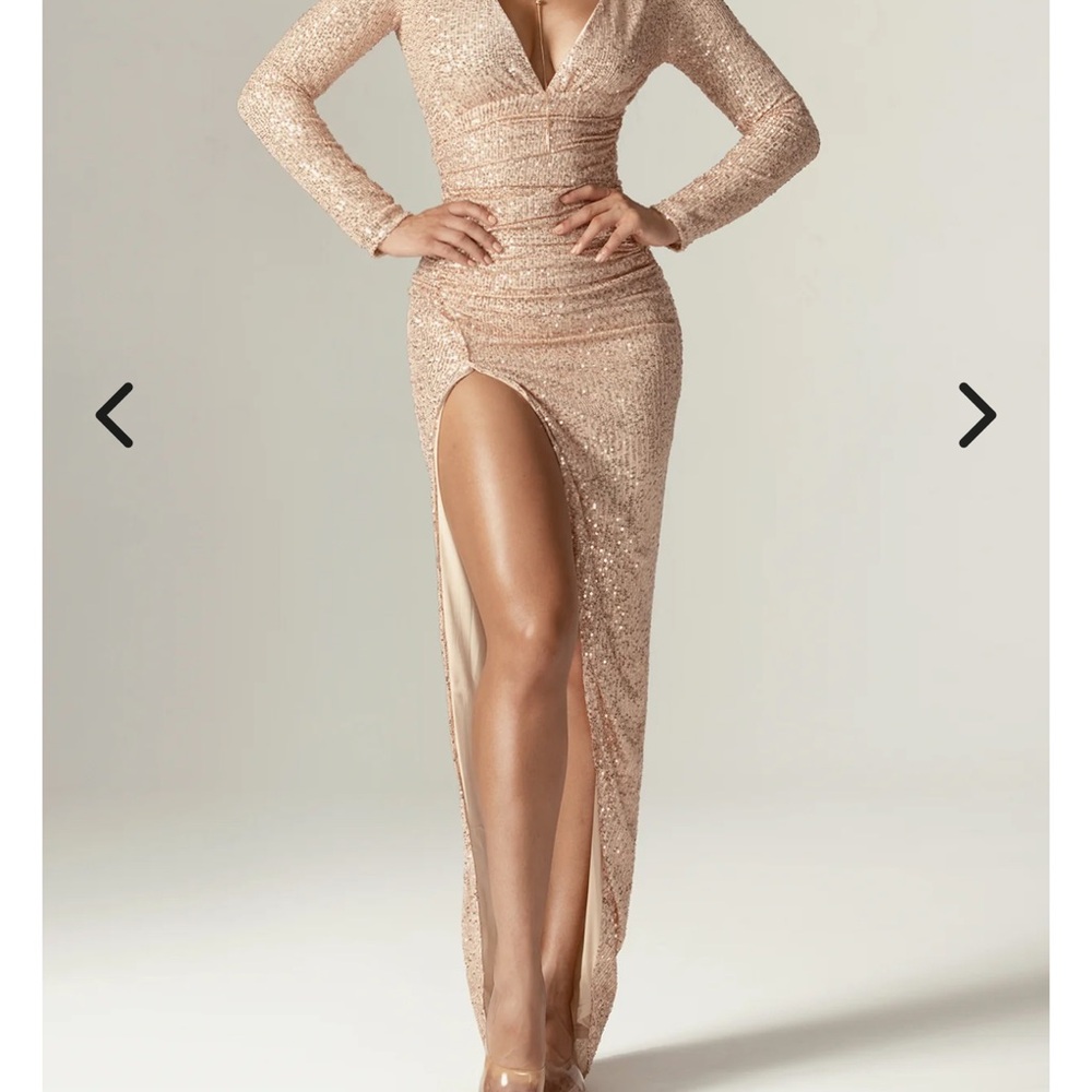 Glamorous Long Sleeve Sequin Dress